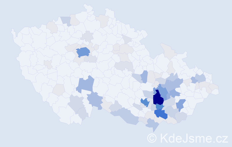 Příjmení: 'Slezáček', počet výskytů 308 v celé ČR
