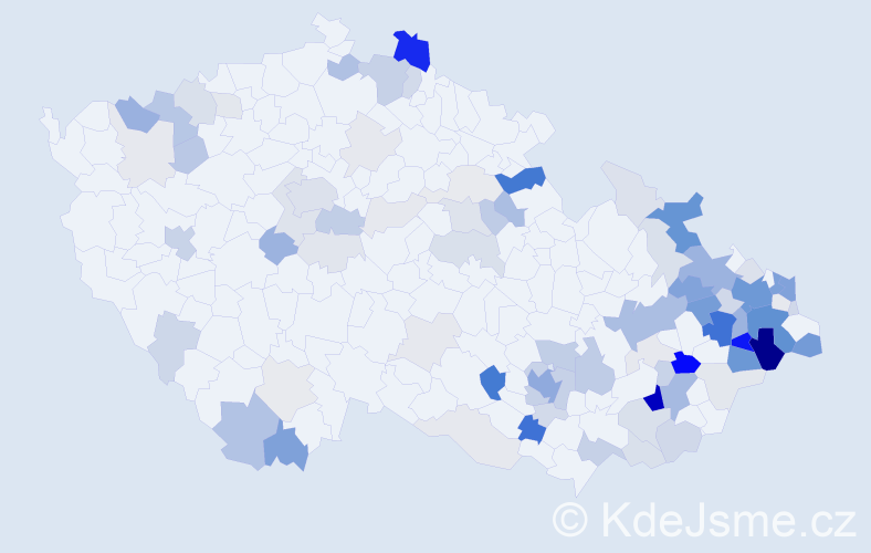 Příjmení: 'Krkošková', počet výskytů 338 v celé ČR