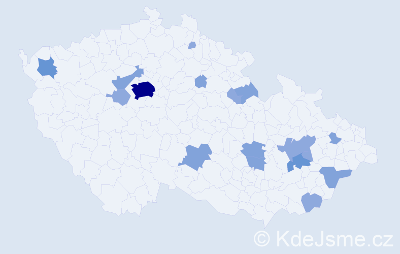 Příjmení: 'Solár', počet výskytů 38 v celé ČR