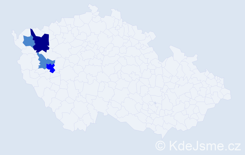 Příjmení: 'Doben', počet výskytů 7 v celé ČR