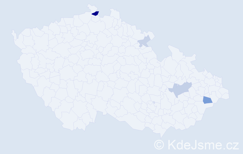 Příjmení: 'Vasilopulos', počet výskytů 9 v celé ČR
