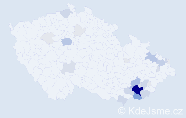 Příjmení: 'Horehleď', počet výskytů 104 v celé ČR