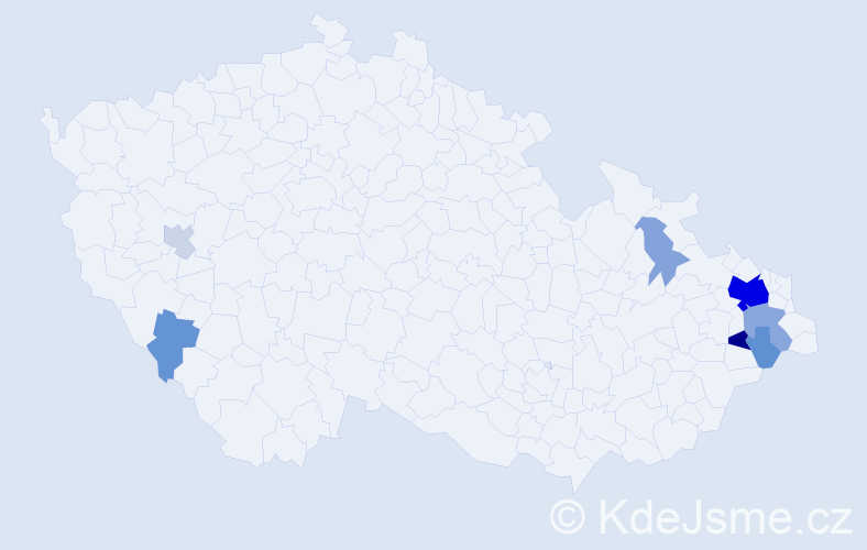 Příjmení: 'Sobas', počet výskytů 26 v celé ČR