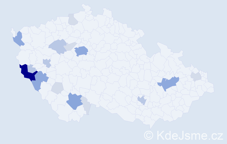 Příjmení: 'Holar', počet výskytů 47 v celé ČR