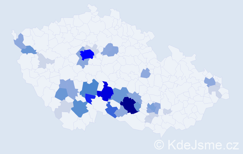 Příjmení: 'Kotoun', počet výskytů 125 v celé ČR