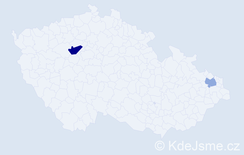 Příjmení: 'Gulas', počet výskytů 10 v celé ČR