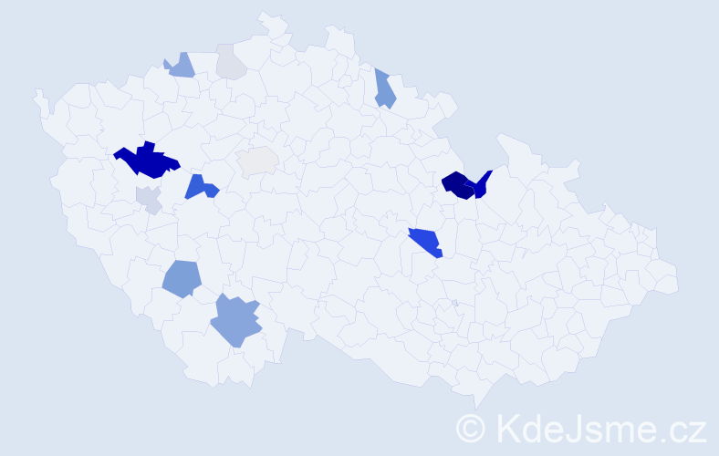 Příjmení: 'Bajtová', počet výskytů 39 v celé ČR
