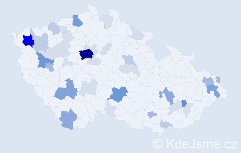 Příjmení: 'Karol', počet výskytů 123 v celé ČR