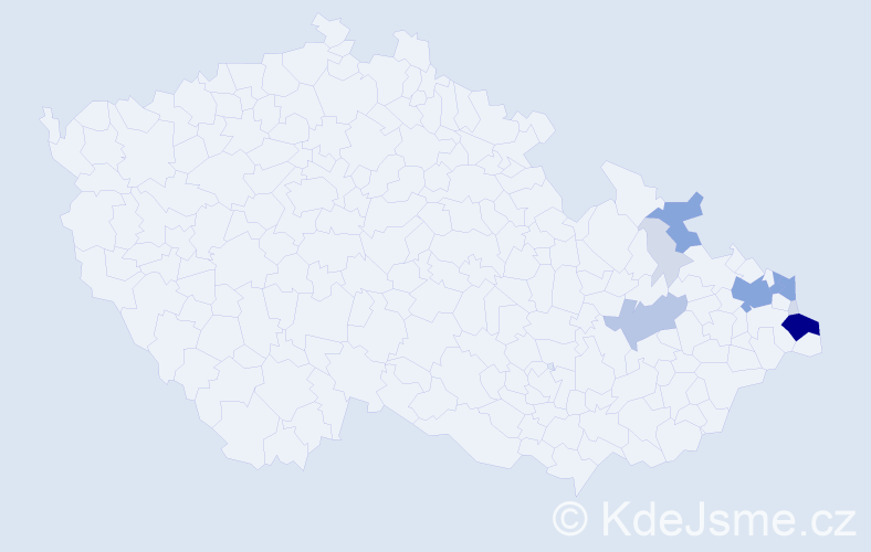 Příjmení: 'Tomoszková', počet výskytů 37 v celé ČR