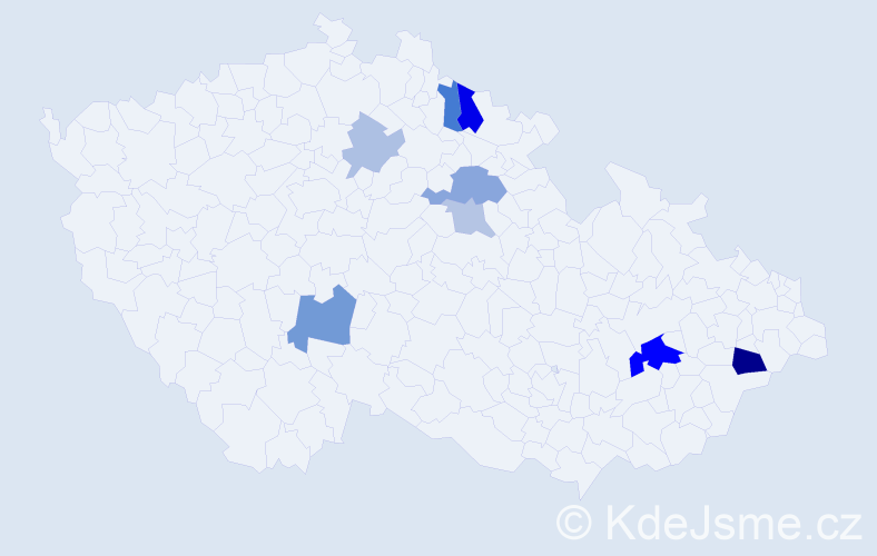 Příjmení: 'Fabišík', počet výskytů 17 v celé ČR
