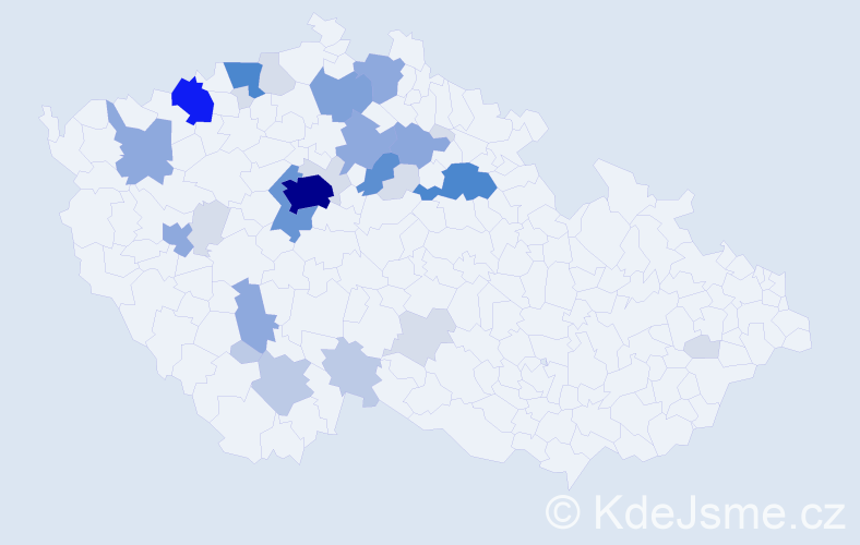 Příjmení: 'Rykl', počet výskytů 104 v celé ČR