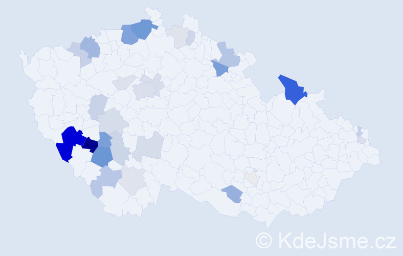 Příjmení: 'Kaisr', počet výskytů 67 v celé ČR