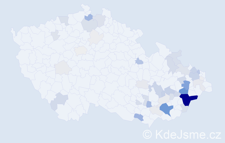 Příjmení: 'Hrňa', počet výskytů 196 v celé ČR