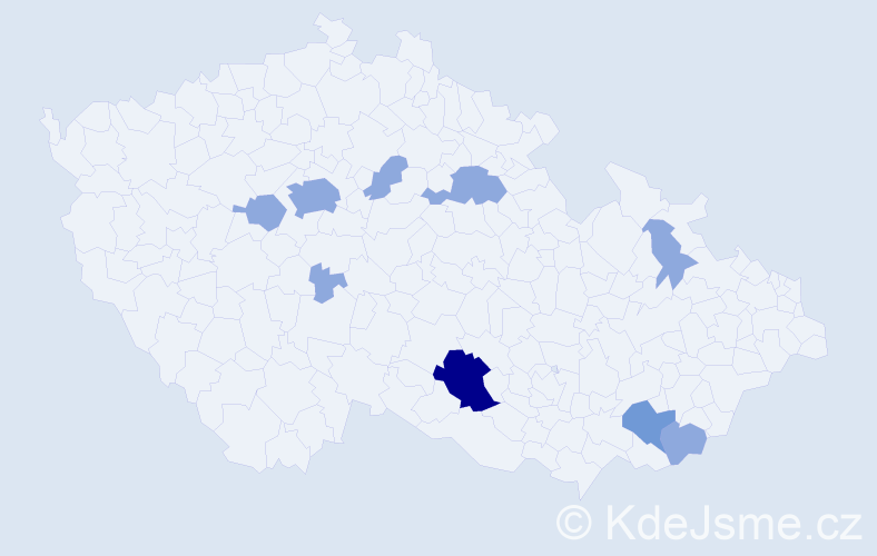 Příjmení: 'Čierník', počet výskytů 15 v celé ČR