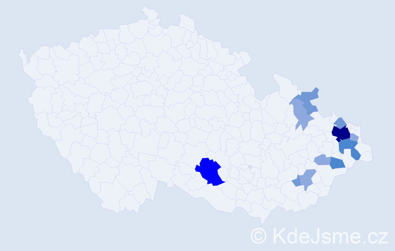Příjmení: 'Kij', počet výskytů 26 v celé ČR
