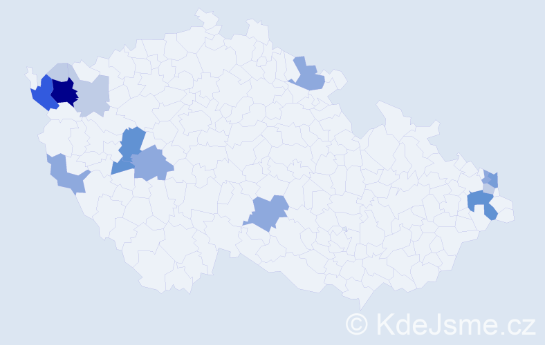 Příjmení: 'Kunštár', počet výskytů 44 v celé ČR