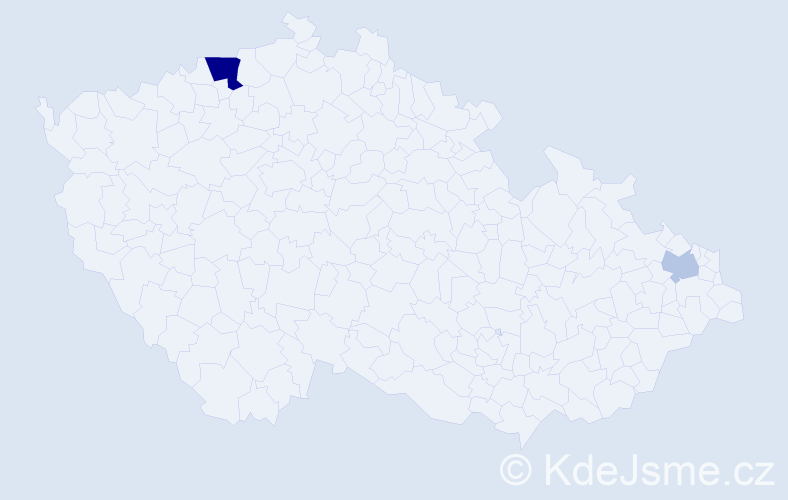 Příjmení: 'Tymoč', počet výskytů 18 v celé ČR