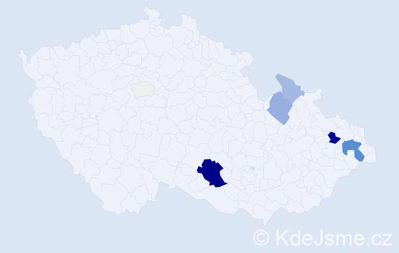 Příjmení: 'Babuněk', počet výskytů 25 v celé ČR