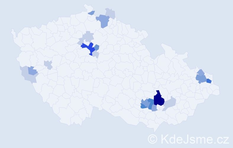 Příjmení: 'Vartová', počet výskytů 57 v celé ČR