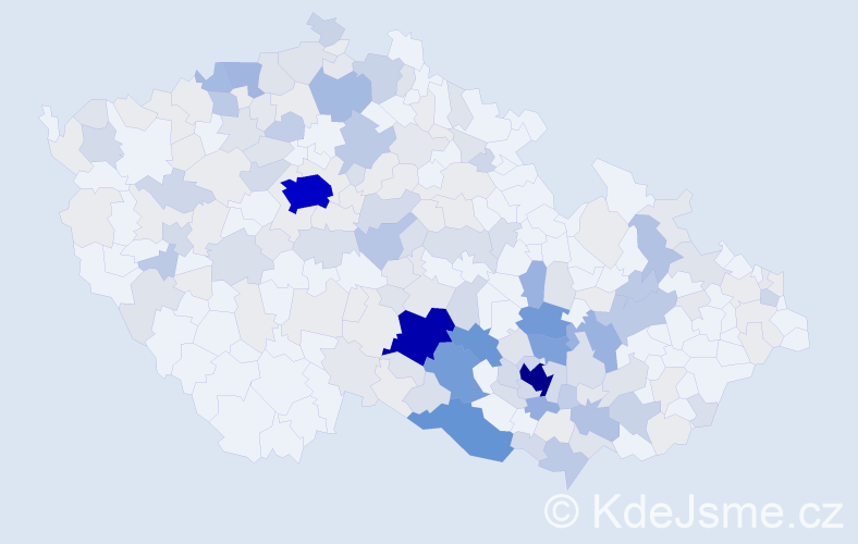 Příjmení: 'Barák', počet výskytů 807 v celé ČR