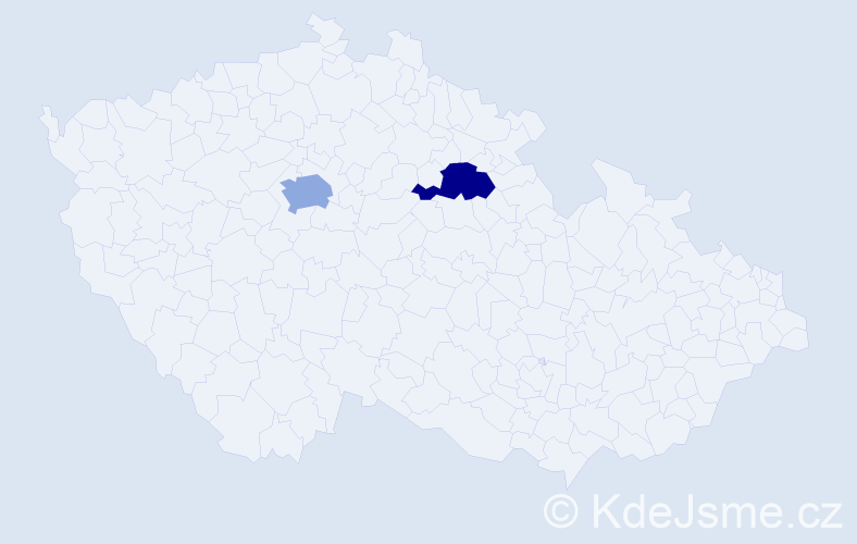 Příjmení: 'Drejnar', počet výskytů 7 v celé ČR