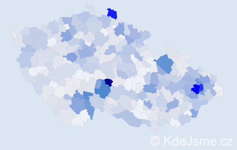 Příjmení: 'David', počet výskytů 3044 v celé ČR