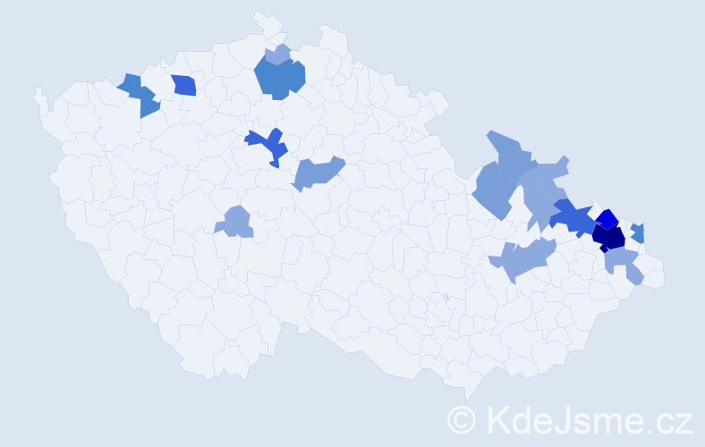 Příjmení: 'Piatková', počet výskytů 46 v celé ČR