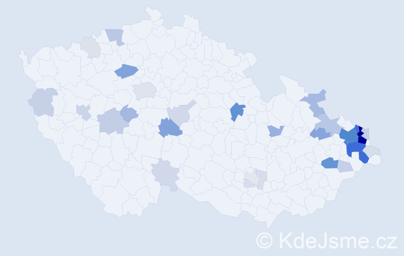 Příjmení: 'Kunčická', počet výskytů 137 v celé ČR