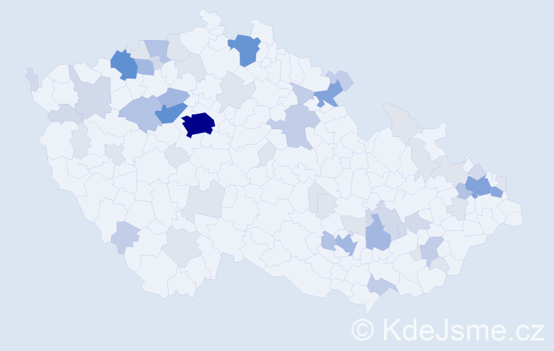 Příjmení: 'Kozár', počet výskytů 184 v celé ČR