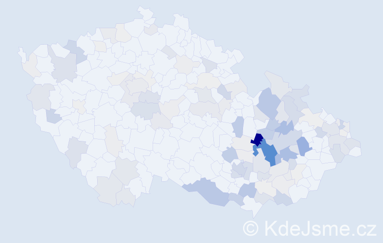 Příjmení: 'Páleník', počet výskytů 393 v celé ČR