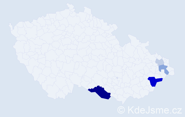 Příjmení: 'Belháč', počet výskytů 9 v celé ČR