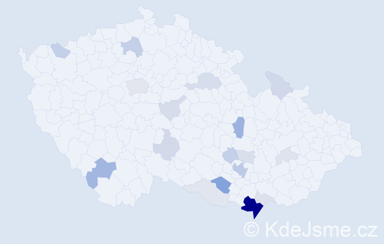 Příjmení: 'Ferbar', počet výskytů 57 v celé ČR