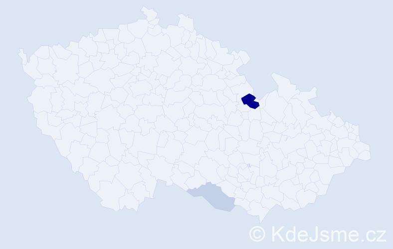 Příjmení: 'Kinčíková', počet výskytů 5 v celé ČR