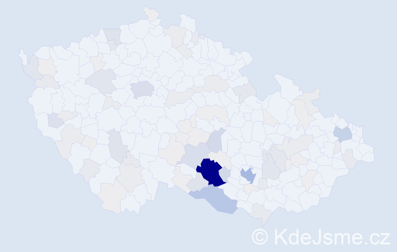 Příjmení: 'Dokulilová', počet výskytů 373 v celé ČR