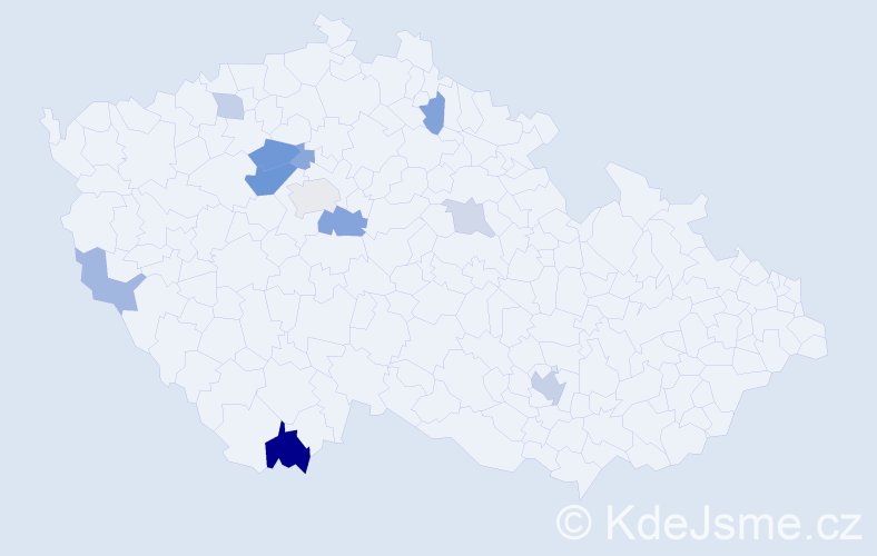 Příjmení: 'Hádlová', počet výskytů 22 v celé ČR