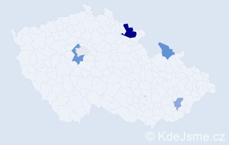 Příjmení: 'Kostovski', počet výskytů 9 v celé ČR