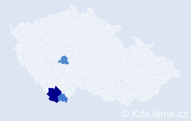 Příjmení: 'Kertes', počet výskytů 6 v celé ČR