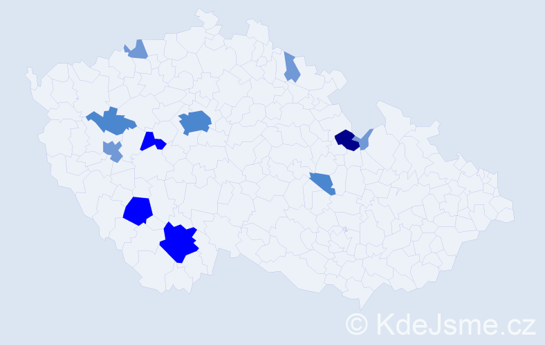 Příjmení: 'Bajtová', počet výskytů 35 v celé ČR