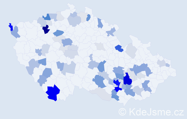 Příjmení: 'Adlerová', počet výskytů 253 v celé ČR