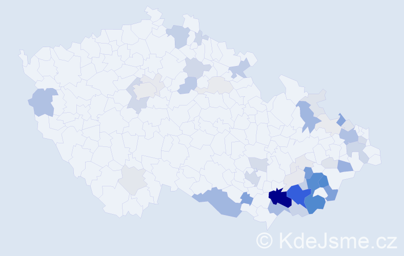 Příjmení: 'Křižková', počet výskytů 221 v celé ČR