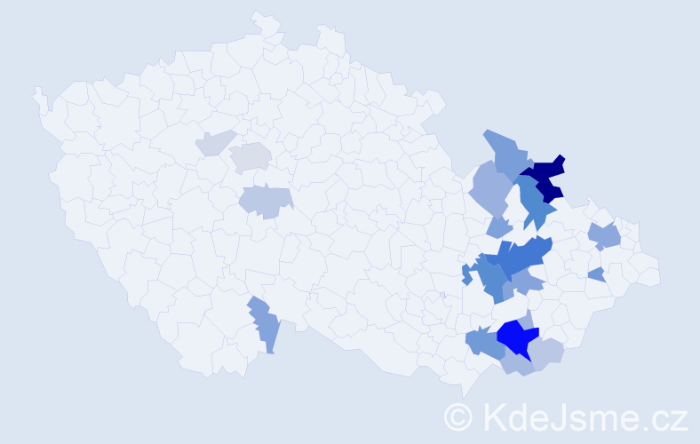 Příjmení: 'Palánková', počet výskytů 66 v celé ČR