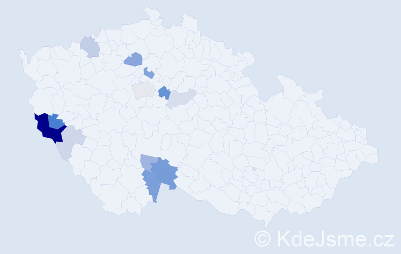 Příjmení: 'Landkammer', počet výskytů 34 v celé ČR