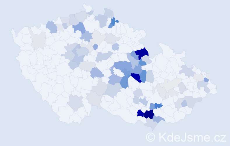 Příjmení: 'Koráb', počet výskytů 241 v celé ČR
