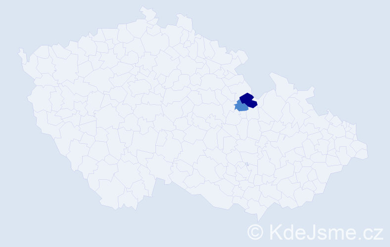 Příjmení: 'Kohli', počet výskytů 4 v celé ČR