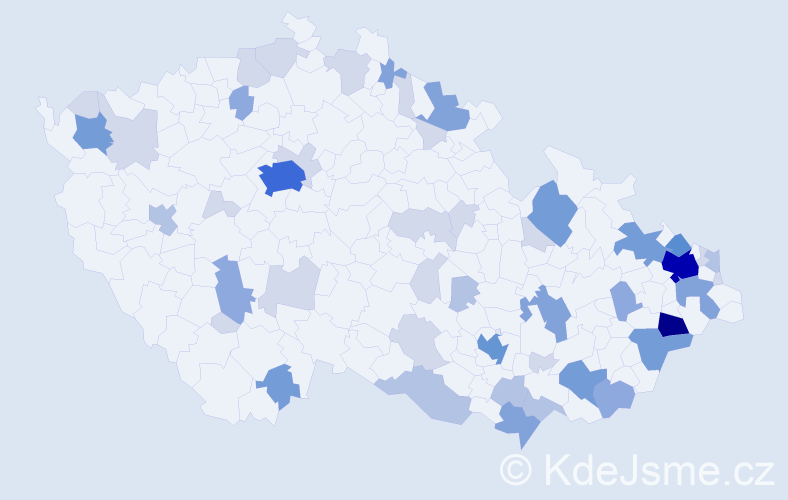 Příjmení: 'Hoferová', počet výskytů 146 v celé ČR
