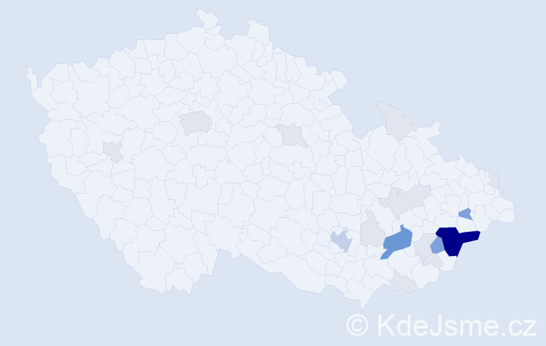 Příjmení: 'Srněnská', počet výskytů 77 v celé ČR