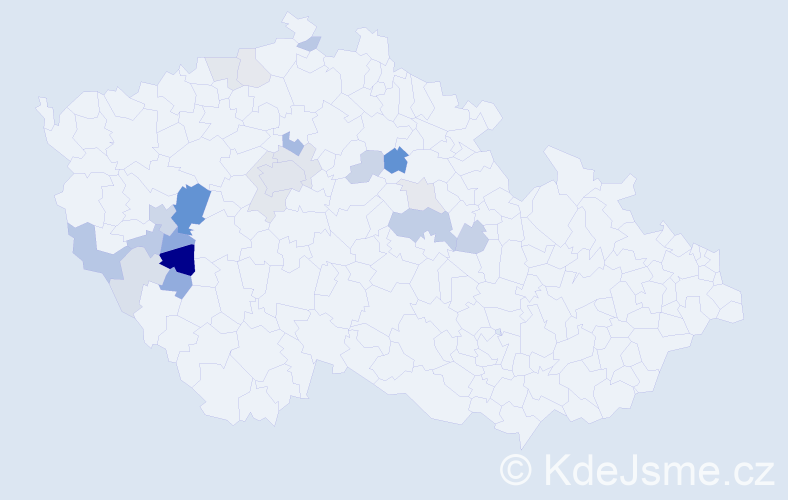 Příjmení: 'Pokšteflová', počet výskytů 48 v celé ČR