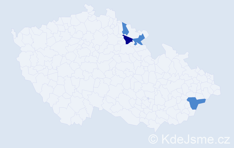 Příjmení: 'Čenek', počet výskytů 6 v celé ČR