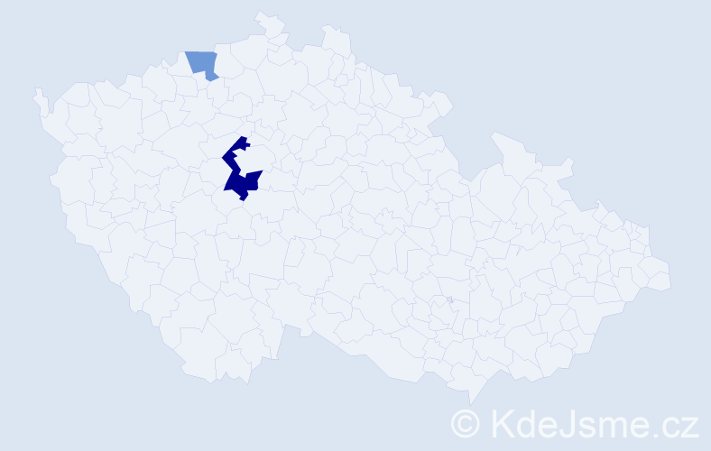 Příjmení: 'Akan', počet výskytů 4 v celé ČR