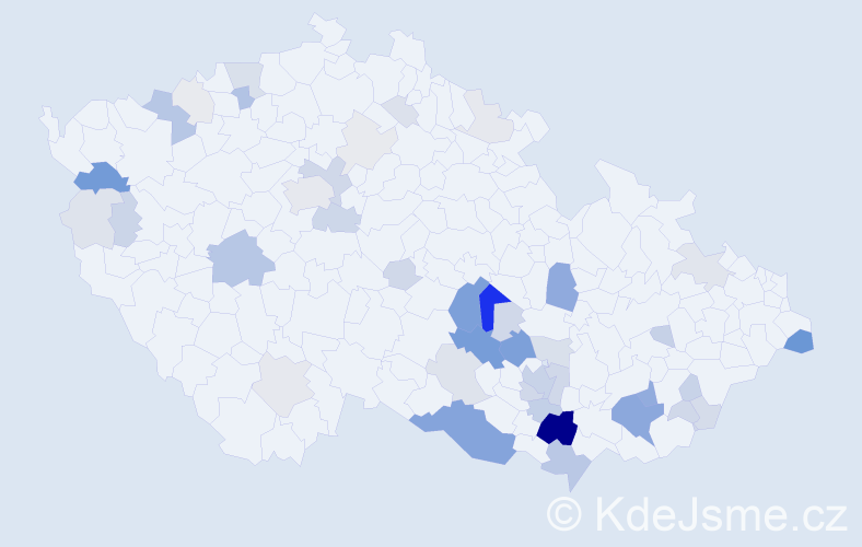 Příjmení: 'Babáčková', počet výskytů 184 v celé ČR